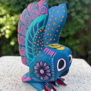 Delicate Owl Alebrije, Oaxaca Folk Art, Wood Sculpture, Carved Búho / tecolote , Unique Gift,  Hand Painted, Hecho en Mexico Artist Signed