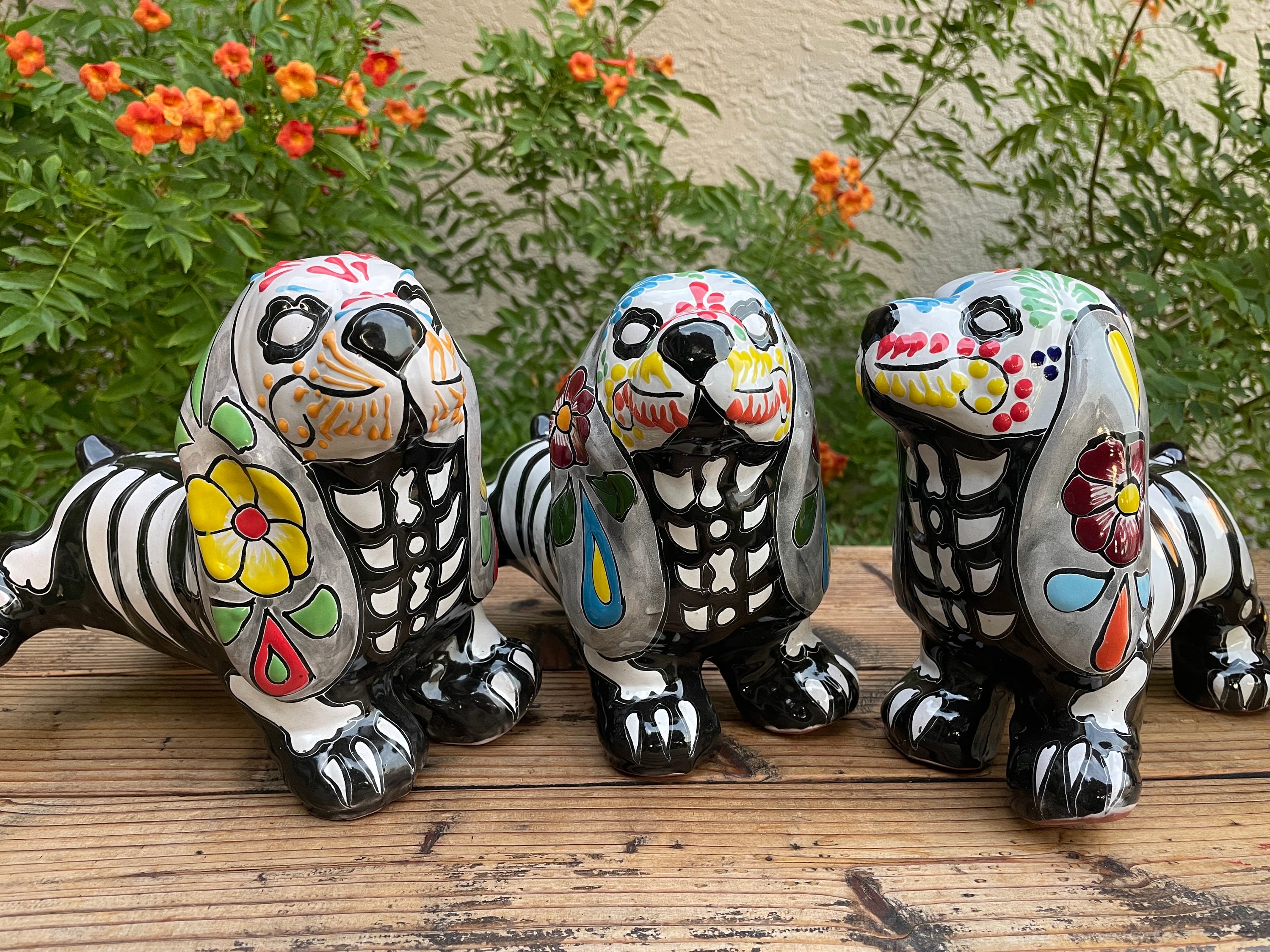 Talavera Winnie Dog / Sugar Skull Dachshund Dia De Los Muertos