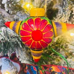 Large Mexican Talavera Christmas Ornaments.  Hand Painted Piñata Ornament. Vivid Colors!  Esferas Navideñas