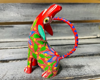 Alebrije Coyote, Howling Wolf, Oaxaca Mexico Folk Art,  Original Wood Sculpture, Carved Animal, Unique Gift,  Home Décor,  Hecho en Mexico