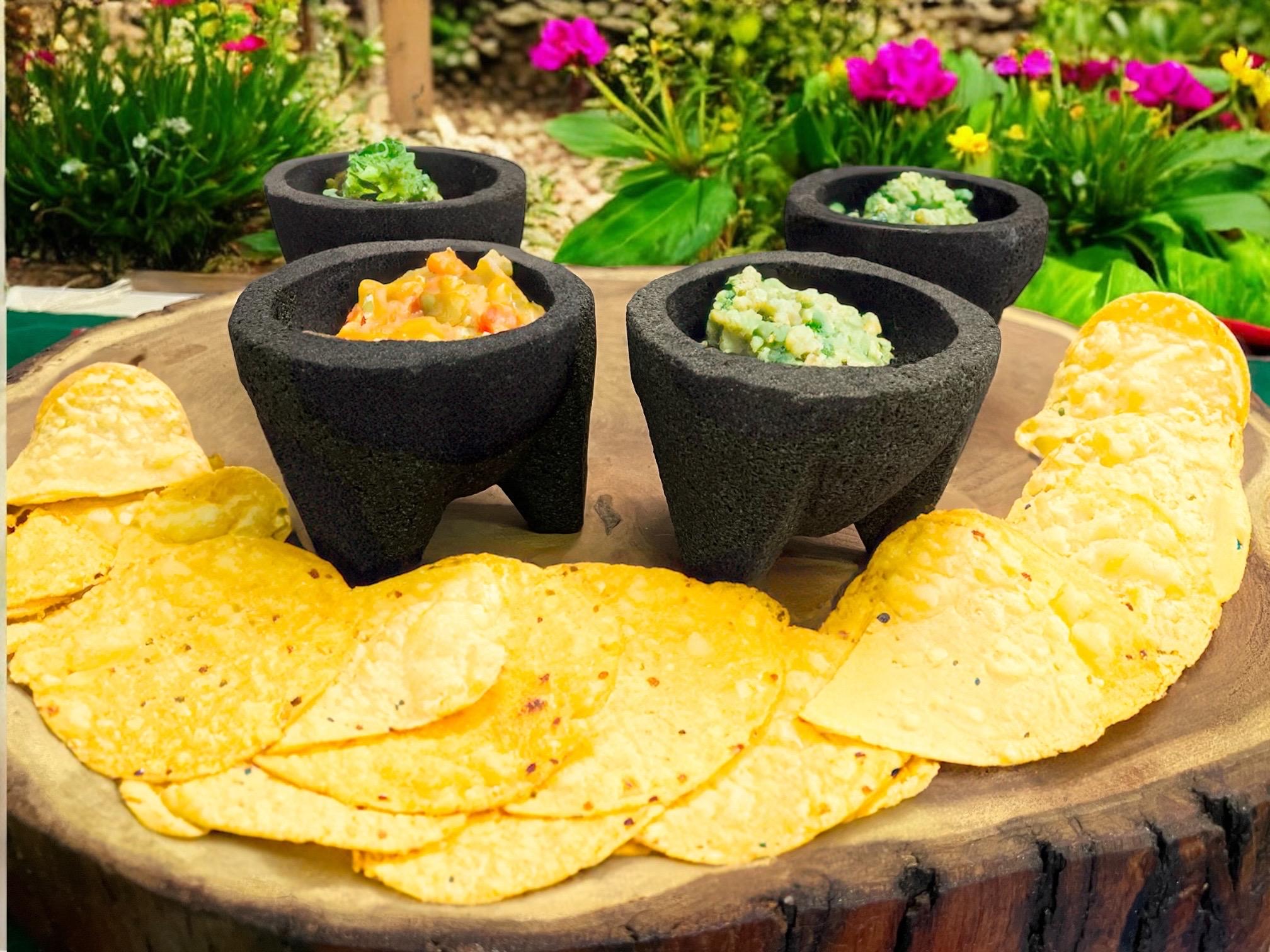 Volcanic Rock Molcajete Salsa Bowl Set: Handmade Mexican Mortar