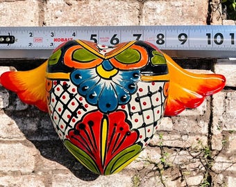 Large Talavera Winged Heart. Colorful Heart With Wings, Sacred