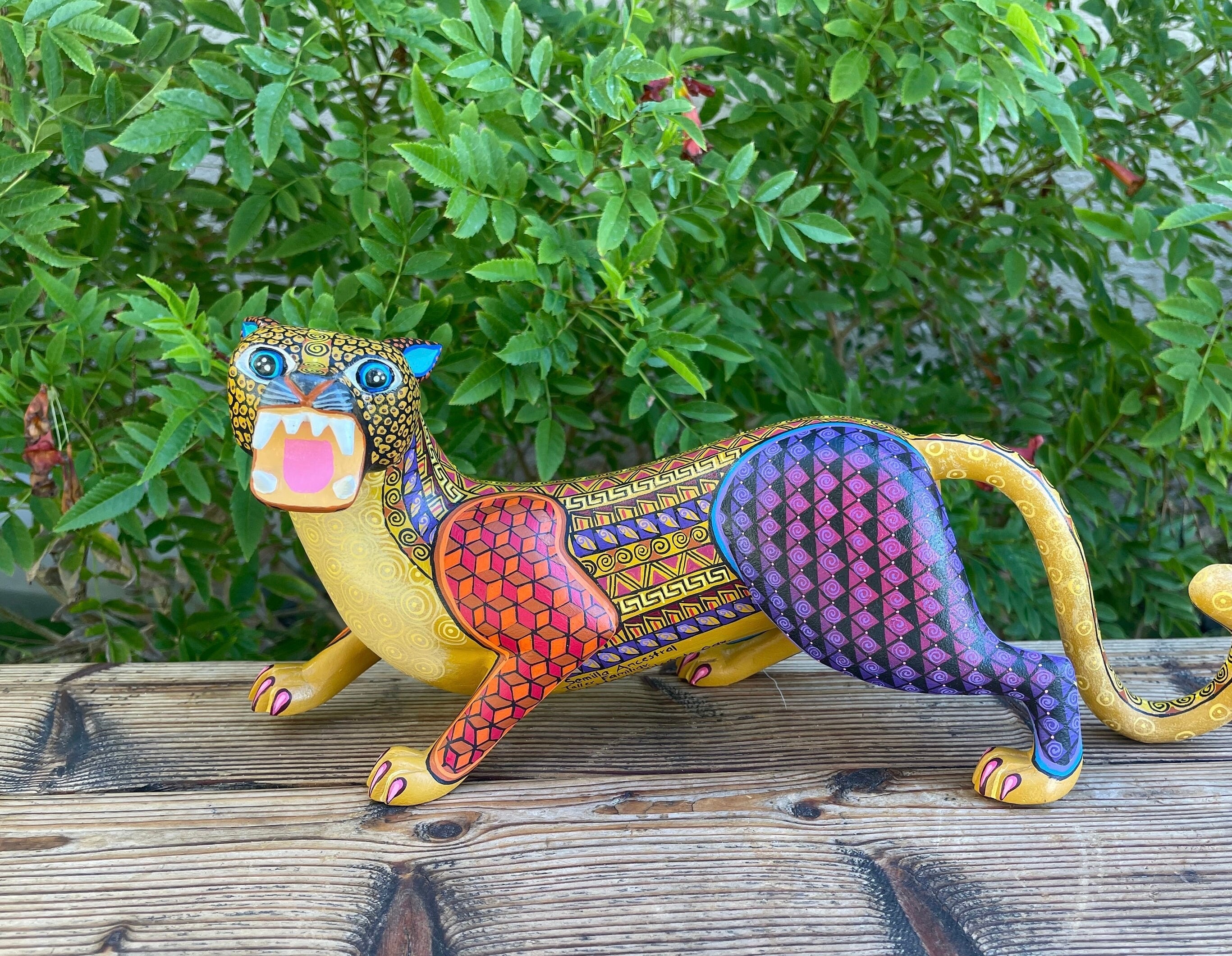 Alebrije Jaguar. Large Meticulously Hand Painted Oaxaca Mexico