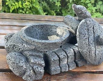Huge Scorpion Stone Molcajete With Lid. Mortar and Pestle. Hand