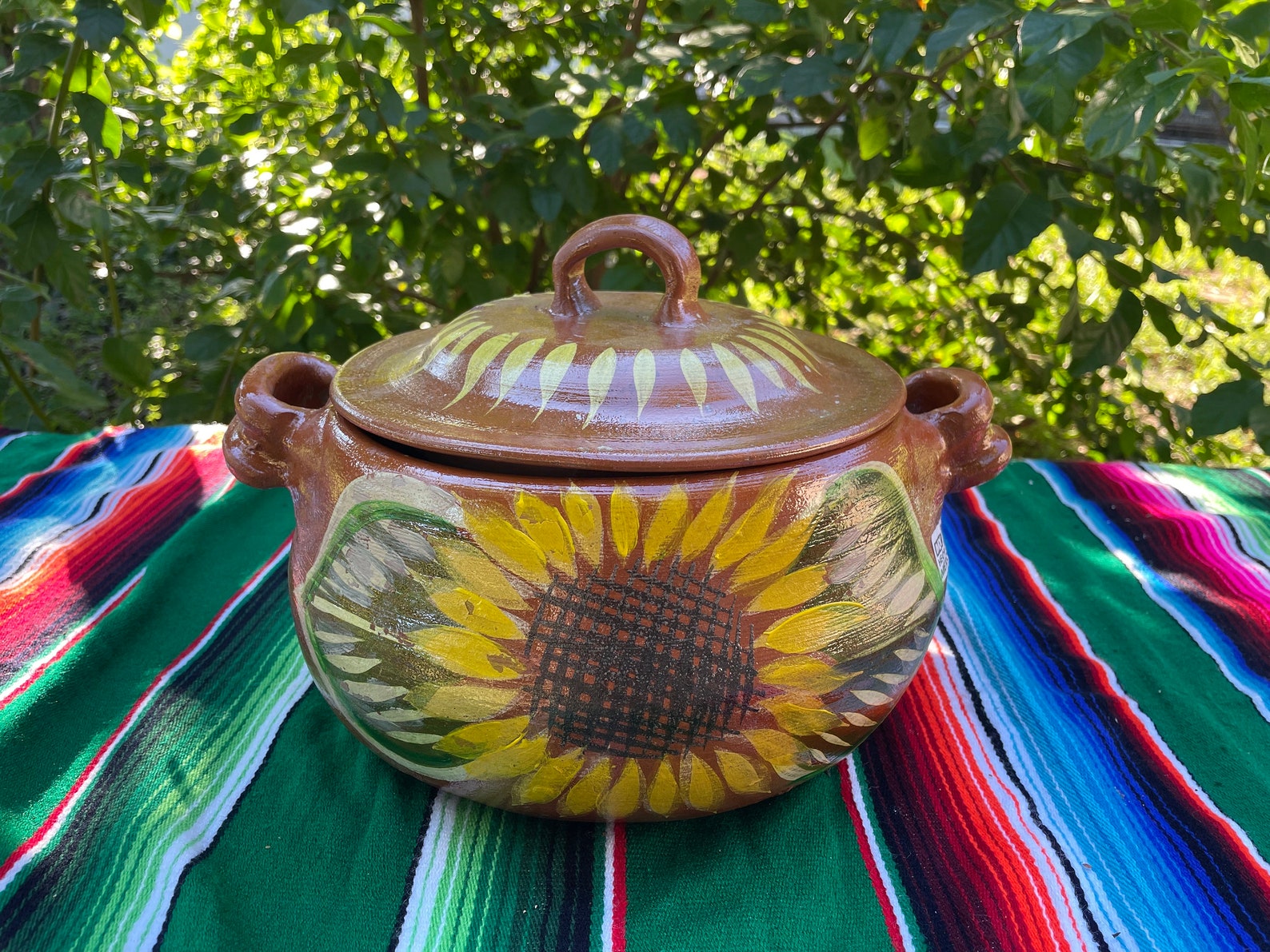 Large 4.5 Qt Cazuela Mexican Barro, Handmade Cazuela With Lid/ Pot ...