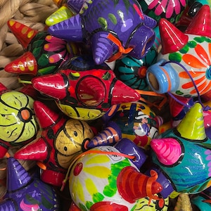 Mexican Talavera Star Christmas Ornaments.  Hand Painted Piñata Ornament. Vivid Colors!  Esferas Navideñas