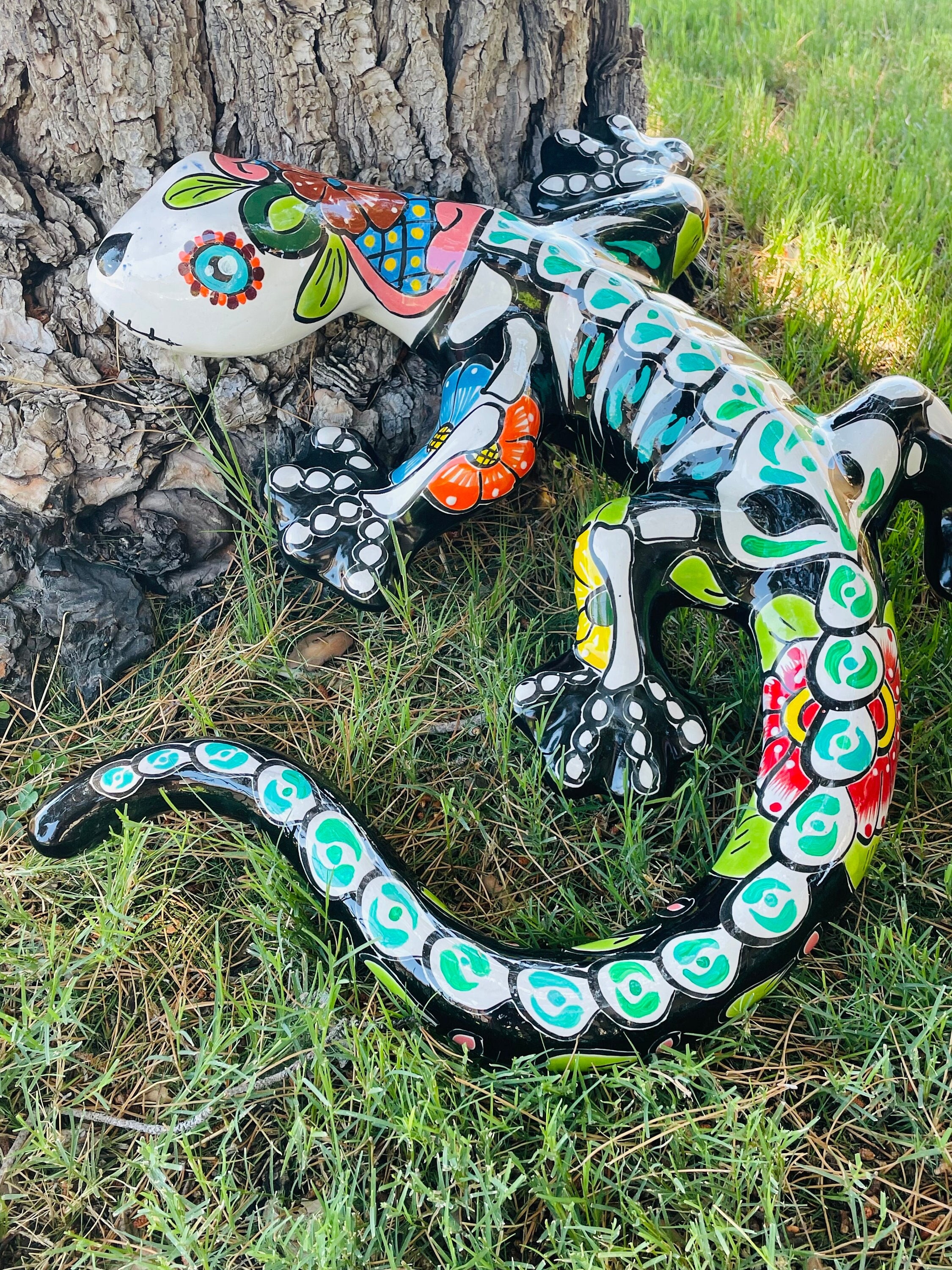 Day of the Dead Talavera Salamander Huge – Hand Painted Mexican