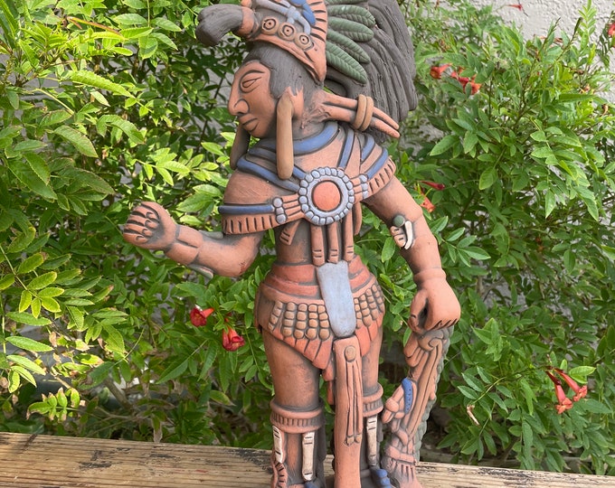 Large Maya / Mayan Warrior Statue. Aztec Warrior Sculpture. Made by