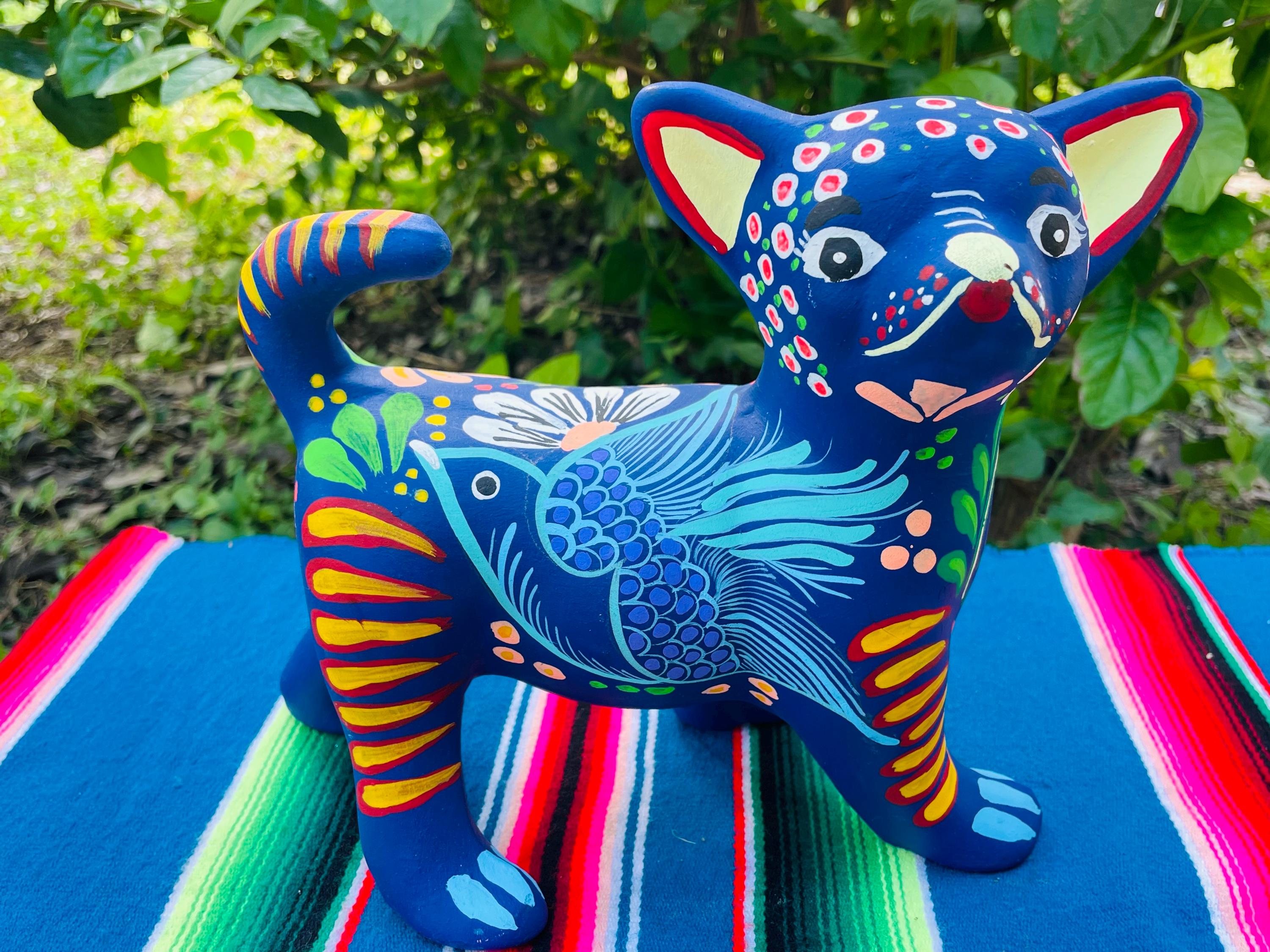 Life Size Chihuahua Figurine, Mexican Folk Art Hand Painted Matte
