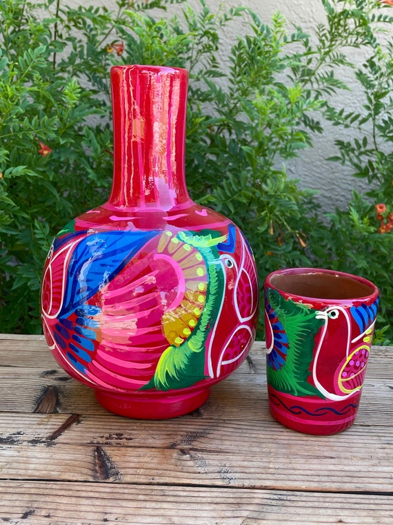 Large Cántaro Set, Beautifully Hand Painted Mexican Folk Art Large