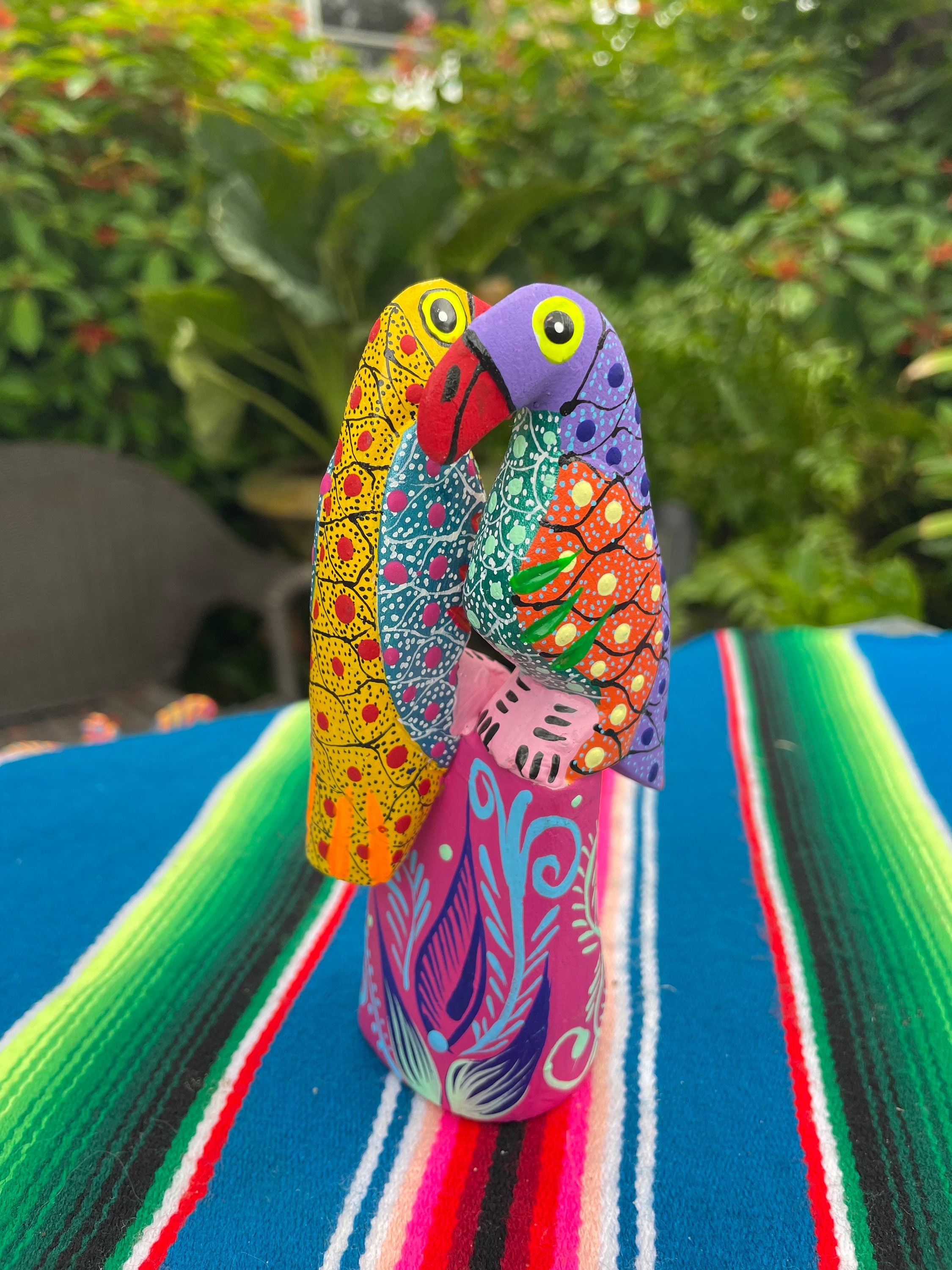 Alebrije Parrots, Parrot Couple, Oaxaca Mexico Folk Art, Original