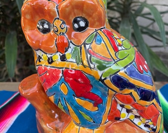 Ex Large Elegant Talavera Monkey Candle Holder. Talavera Monkey