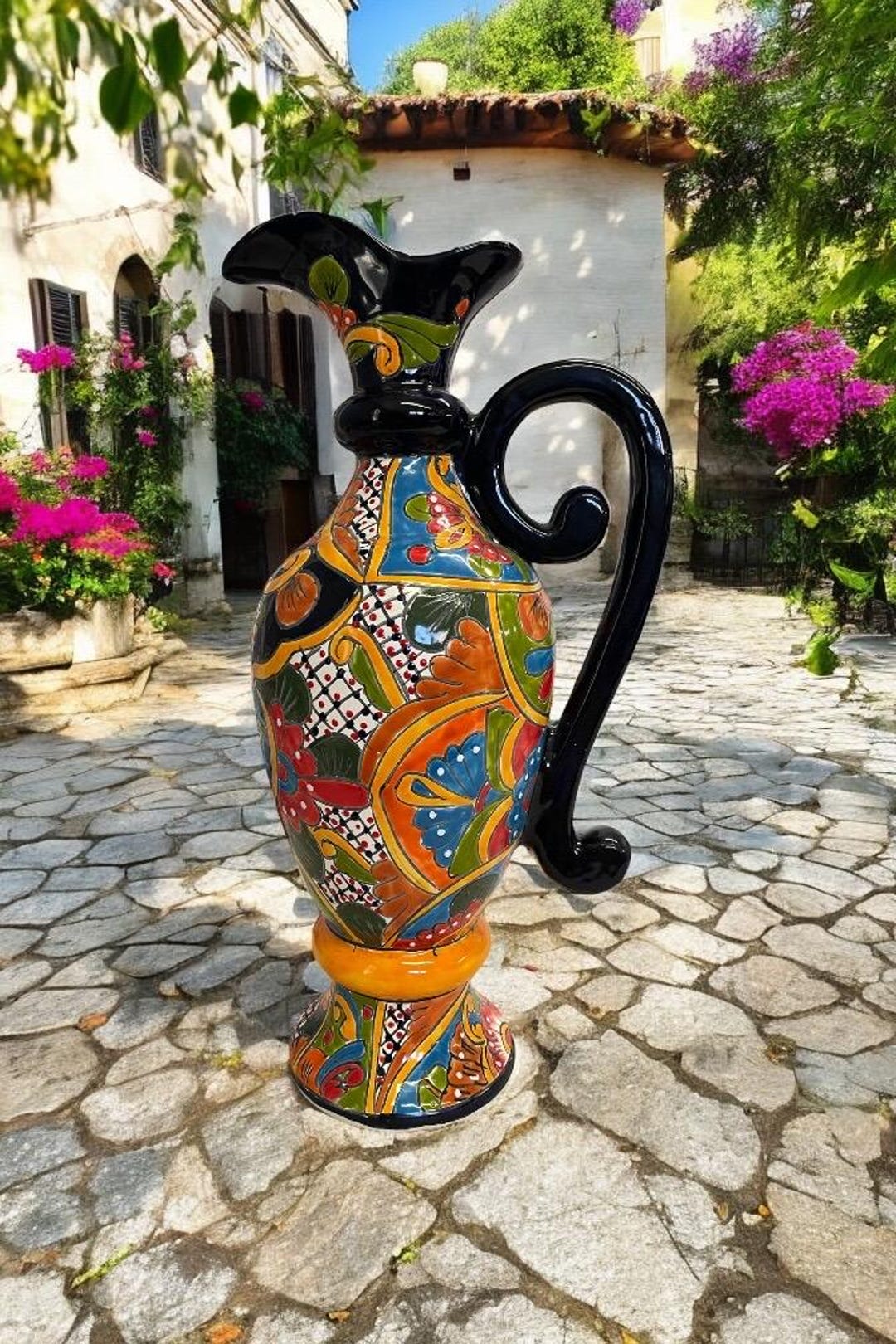 Extra Large Italian Style Water Jug /elegant Talavera Hand Painted by ...