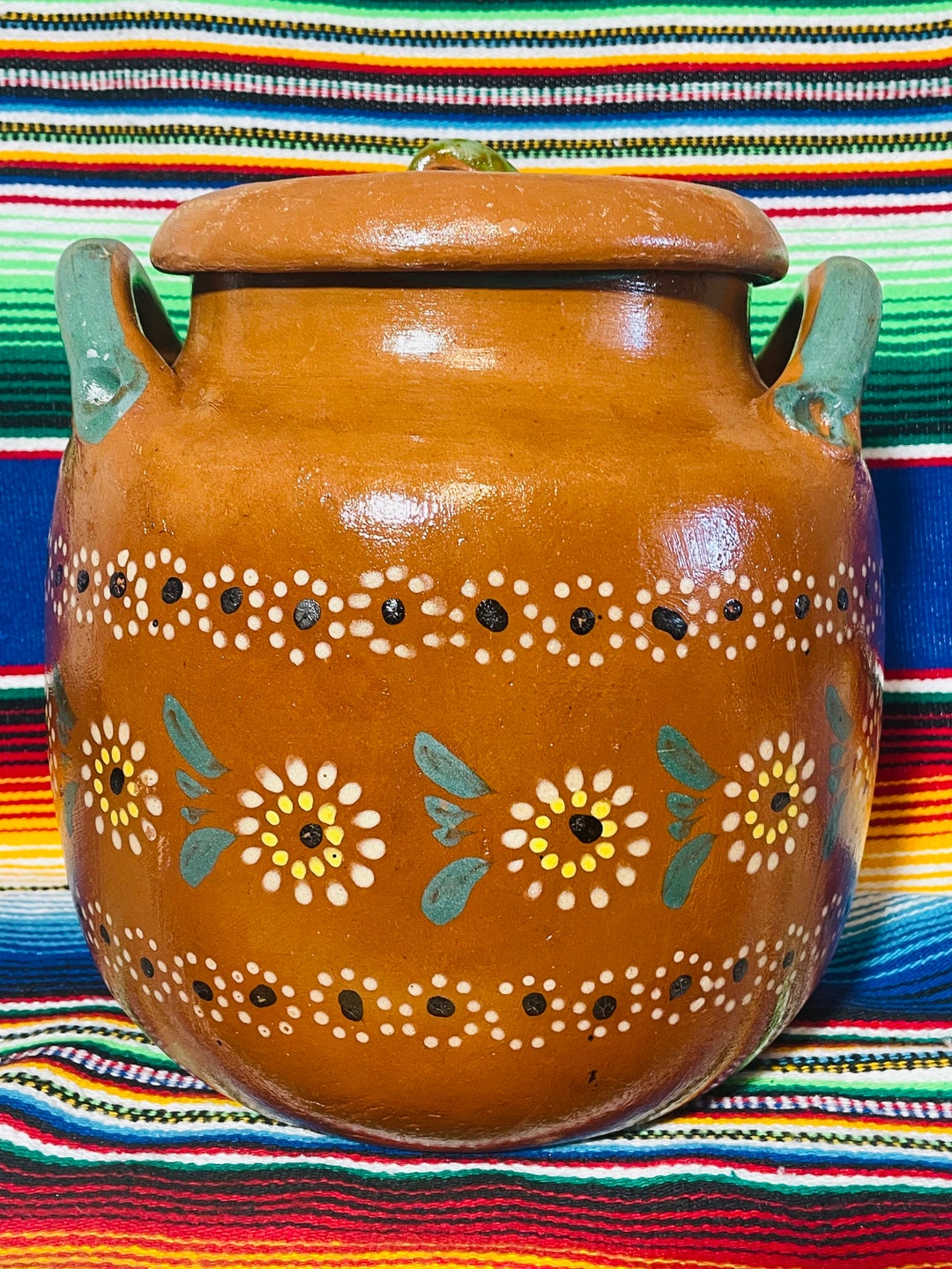 6.5 L Large Mexican Terracotta Clay Pot With Lid / Olla De Barro Etsy