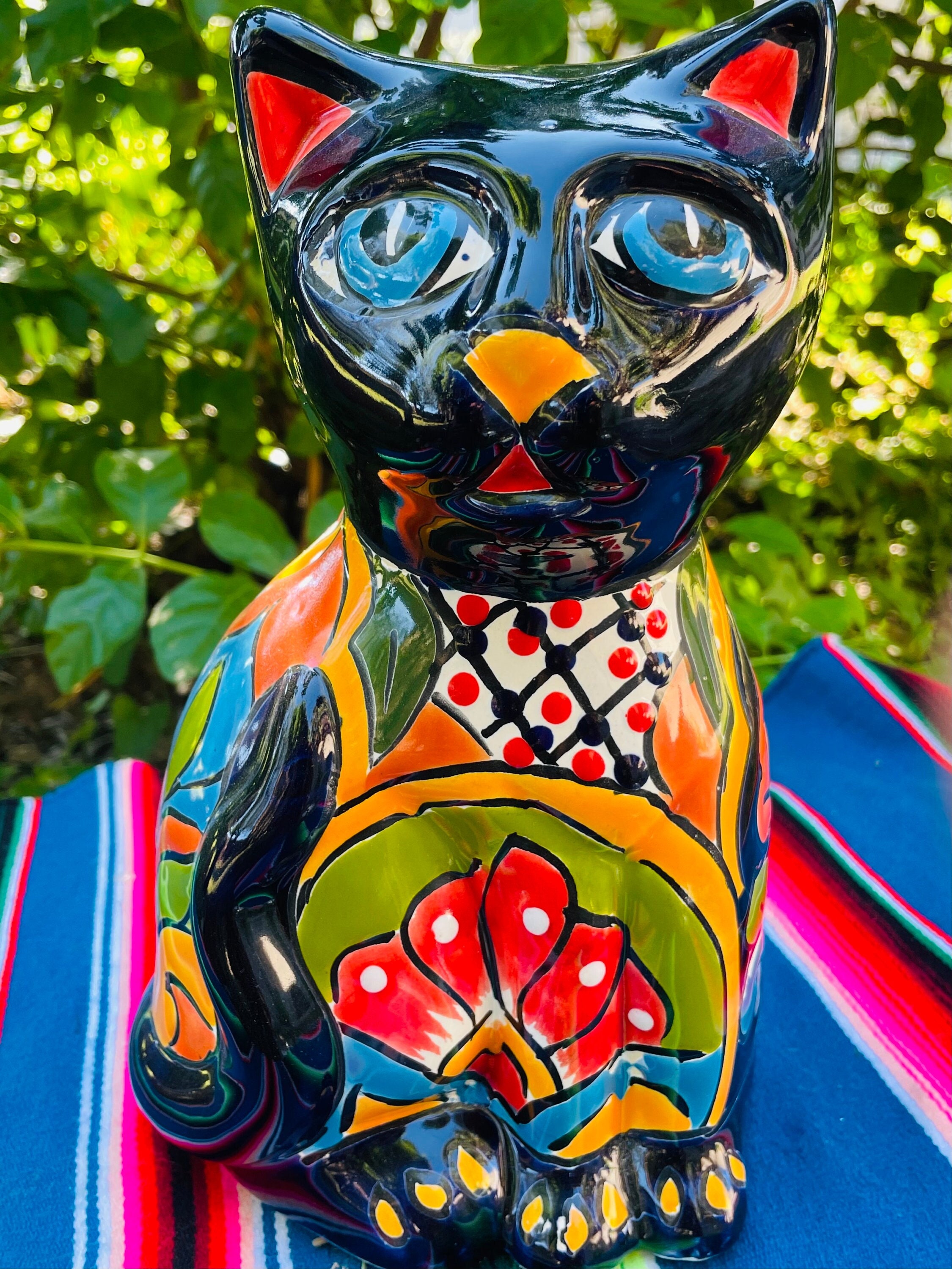 ビンテージ　メキシコ　オアハカ　ねこの黒陶オブジェ　猫　民藝　工芸品　クラフト ビンテージ メキシコ オアハカ ねこの黒陶オブジェ 猫 民藝 工芸品