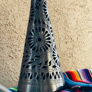 Beautiful Barro Negro Luminaria Tree. Luminary  Made in Mexico. Black Clay. Large Oaxaca Handmade