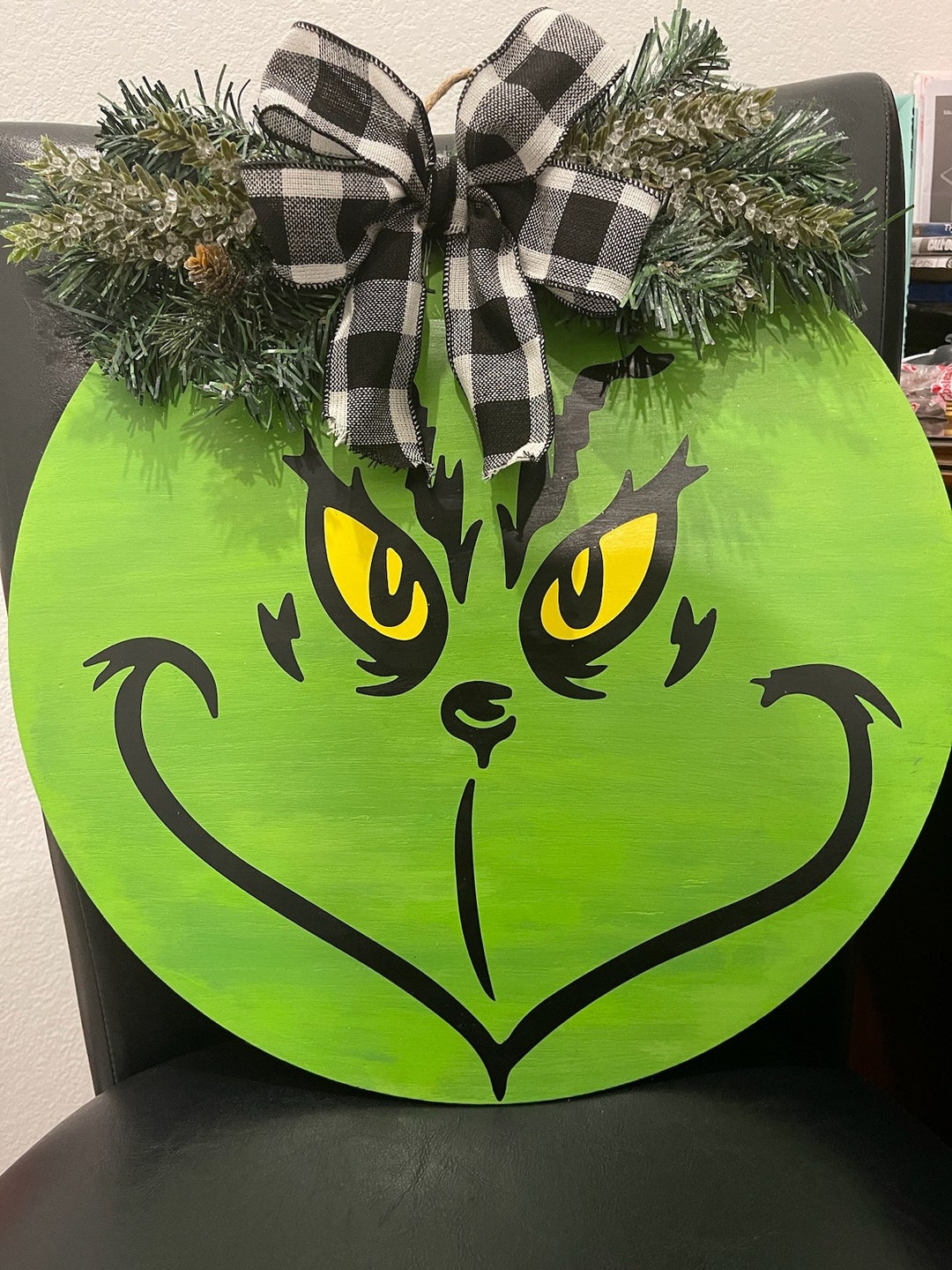 Christmas Grinch Door Hanger Etsy