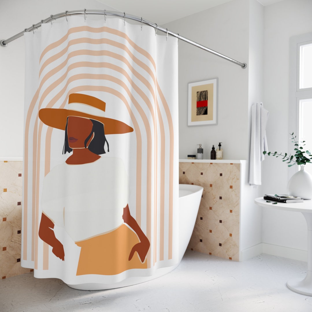 Black Queen Boho Shower Curtain Black Woman Decor Black Girl Magic