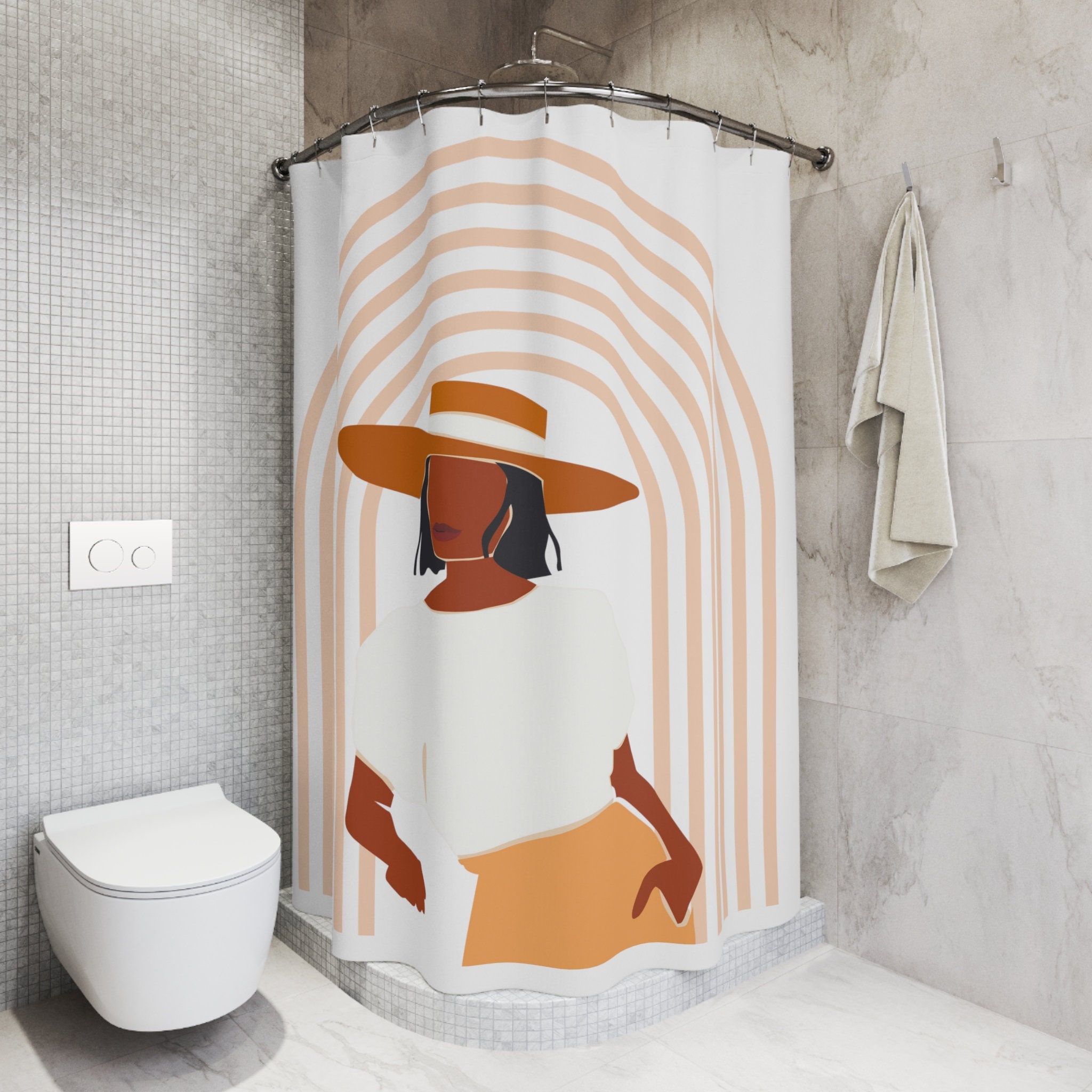 Black Queen Boho Shower Curtain Black Woman Decor Black Girl Magic