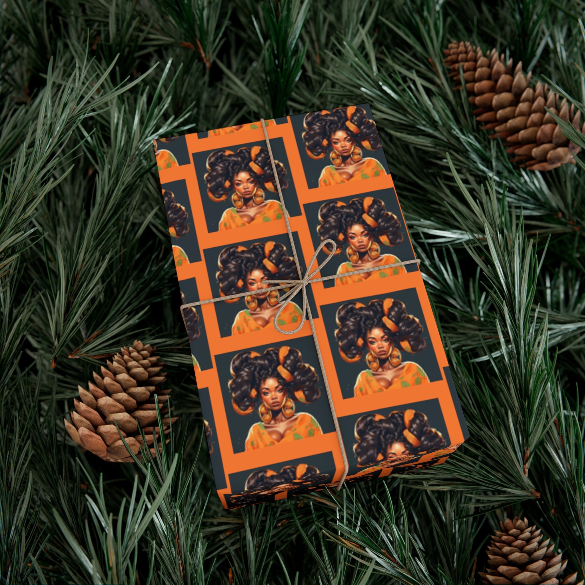 Black Girl Gift Wrap, Sustainable, Eco-friendly, African American