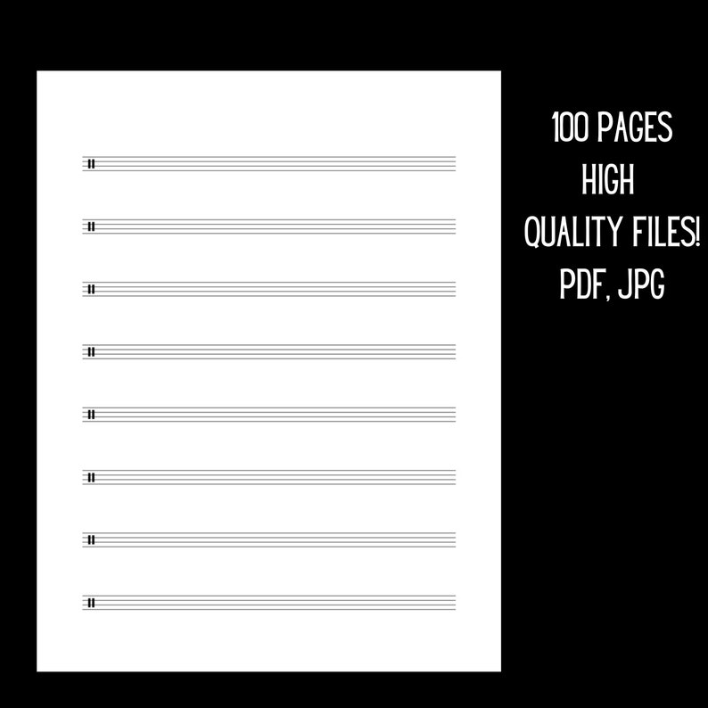 PRINTABLE Percussion Manuscript Paper (Download Now) Etsy