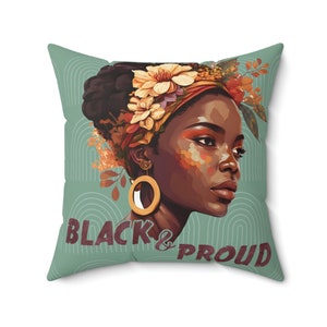 African American Woman Pillow and Cover - Black Woman Decor, African Woman Cushion Cover