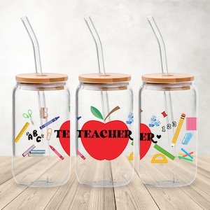 Gift for teacher, Teacher svg & png - 16oz libbey glass can wrap svg png files, cricut design, sublimation design, digital download