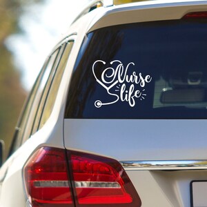 Nurse Life Car Decal, Stethoscope Vinyl Decal, Gift For Nurses