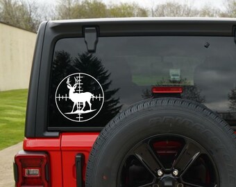 Deer Hunting, Deer Target Car Decal, Hunting Gift For Men, Hunter Vinyl Decal For Car, Truck Sticker