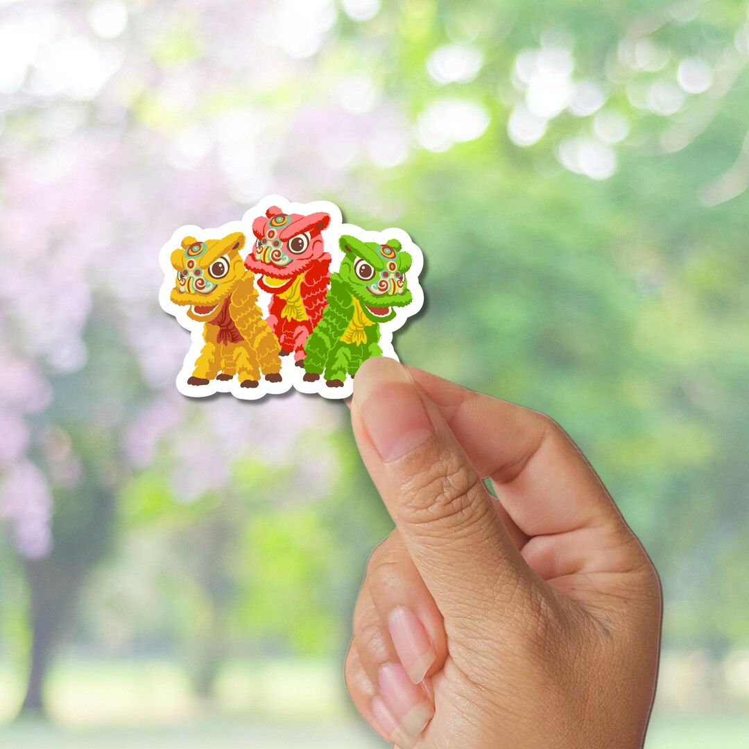 Lion Dance: Year of the Horse Sticker - Lunar New Year 2026, Red ...