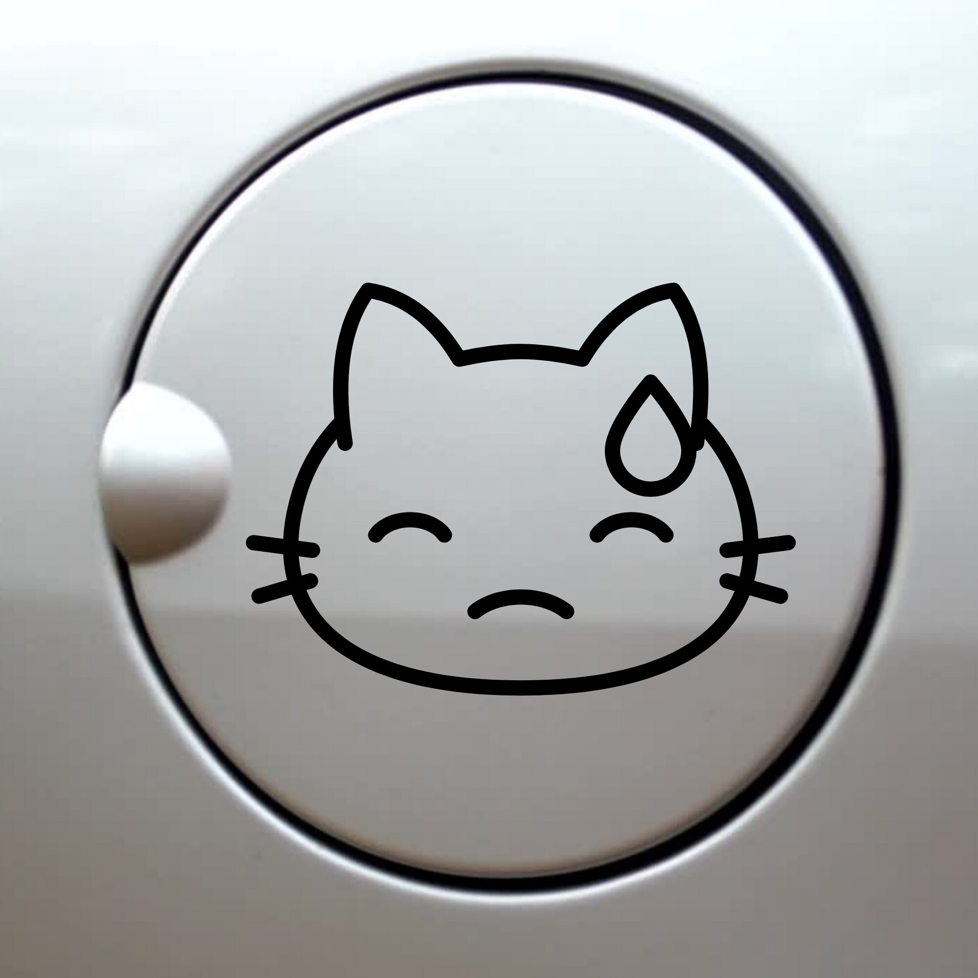 Cartoon Cat Gas Cap Decal: Kawaii Car Sticker - Etsy