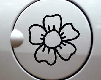 Flower Car Decal: Kawaii Vinyl Gas Cap Sticker