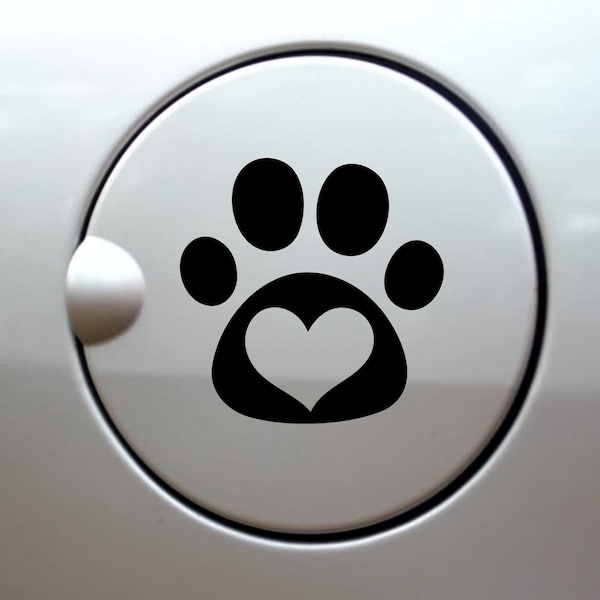 Cartoon Car Decal, Dog Paw Print, Gas Cap Decal, Christmas Gift, Cat Lover, Car Window Decal, Vinyl Sticker, Car Sticker, Vinyl Decal Active