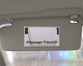 Passenger Princess Car Decal: Sun Visor Mirror Vinyl Sticker