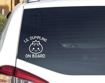Baby On Board Car Decal: Bao Bae Little Dumpling, UV Resistant