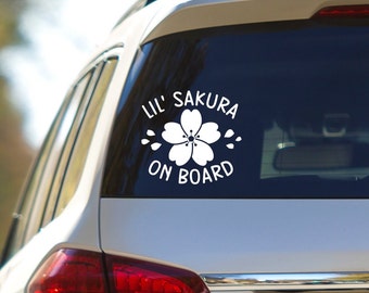 Sakura Baby On Board Car Sticker: UV Resistant Window Vinyl Decal