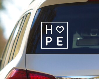 Hope Decal, Car Window Sticker, Laptop Decal