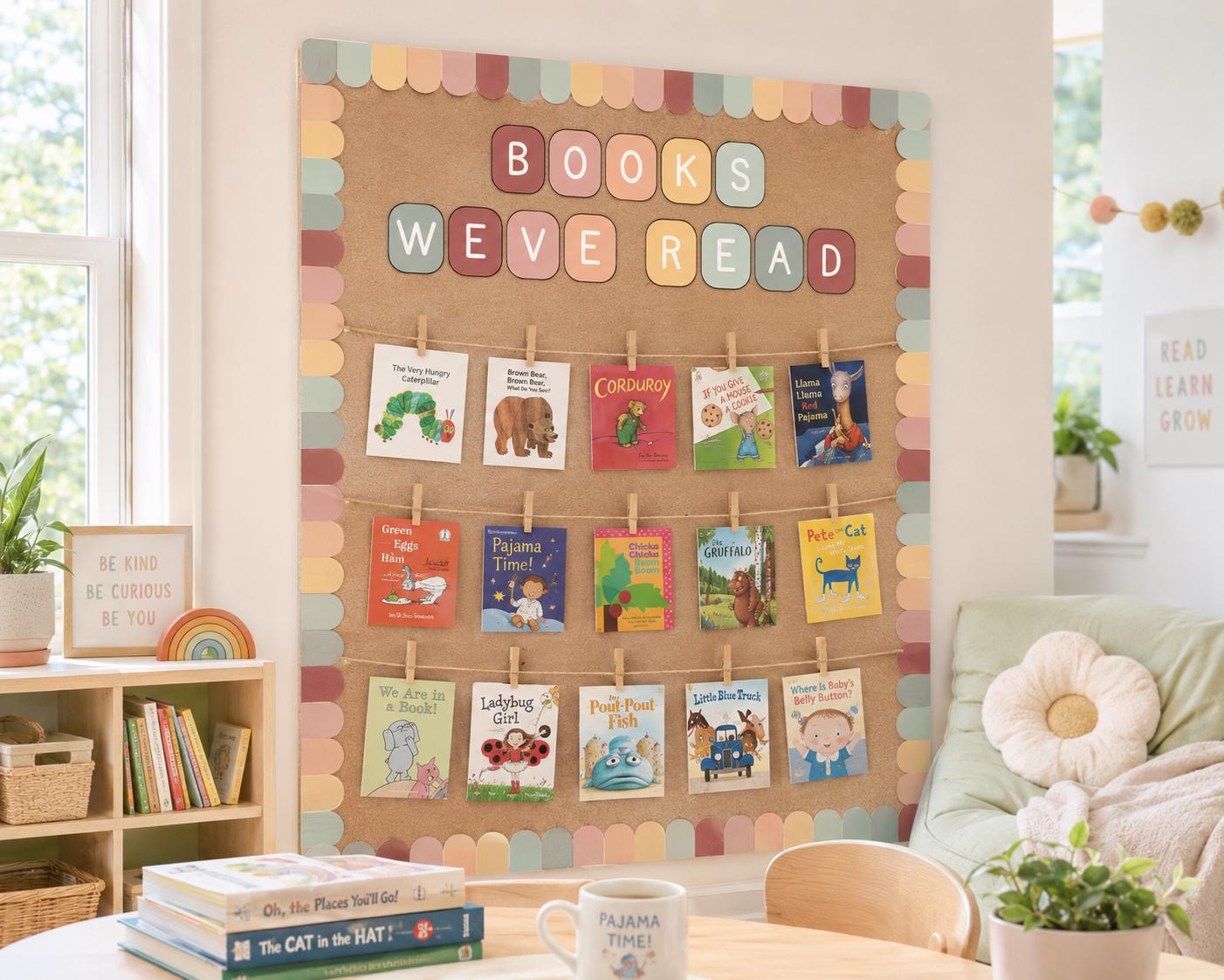 Books We've Read Display Printable Classroom Bulletin Board (Digital Download)
