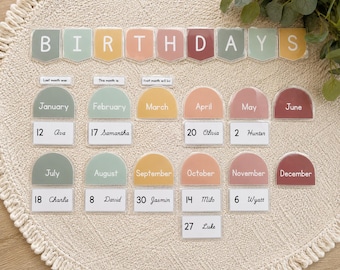 Pastel Classroom Birthday Calendar Display | Classroom Birthday Board (Instant Download)