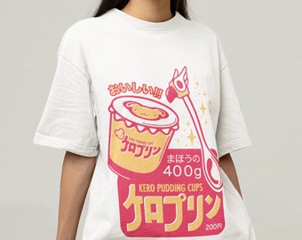 UNISEX - Kero Pudding Cups Tshirt, Cardcaptor Sakura Kinomoto Kero Cerberus 90s Anime Aesthetic Vaporwave Fairy Kei Jersey Short Sleeve Tee