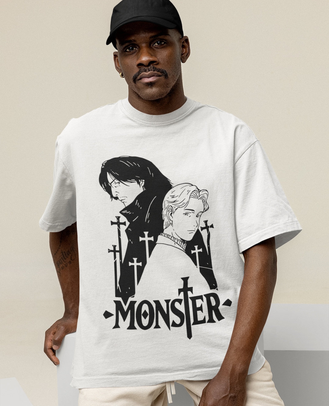 Monstre Johan Liebert & Kenzo Tenma T-Shirt vintage t shirt vintage