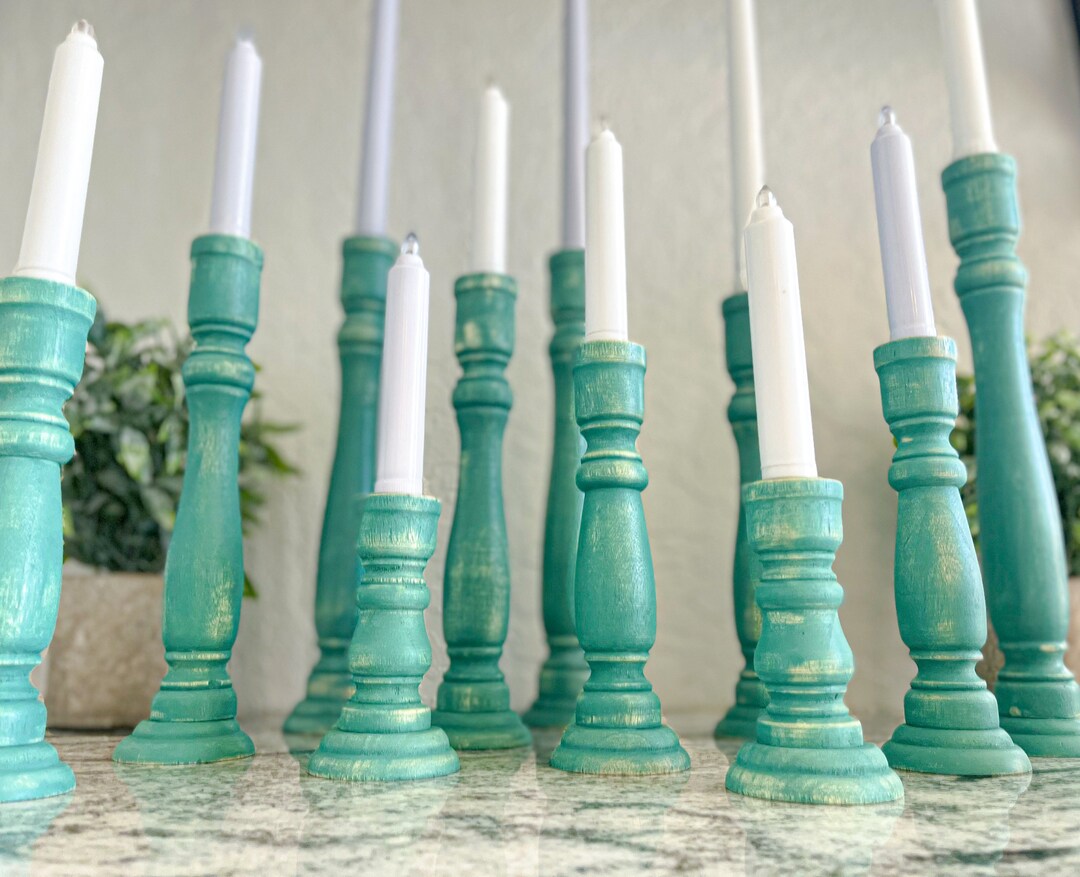 Bright Mint Green Wedding Candle Holders, Spring Wedding, Wedding Decor