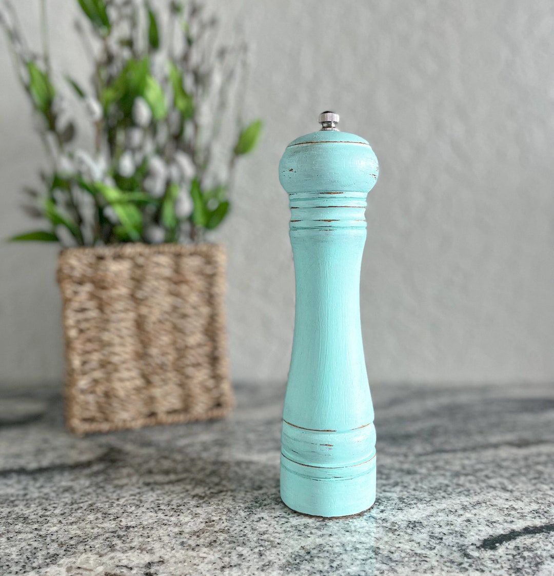 8 in Farmhouse Rustic Mint Green Pepper Grinder Vintage Style Etsy