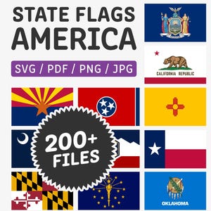USA State Flags: 50+ American Flags Clip Art (Digital Download)