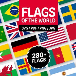 World Flags Clip Art: 280+ Country Flags | 1000+ files (Digital Download)