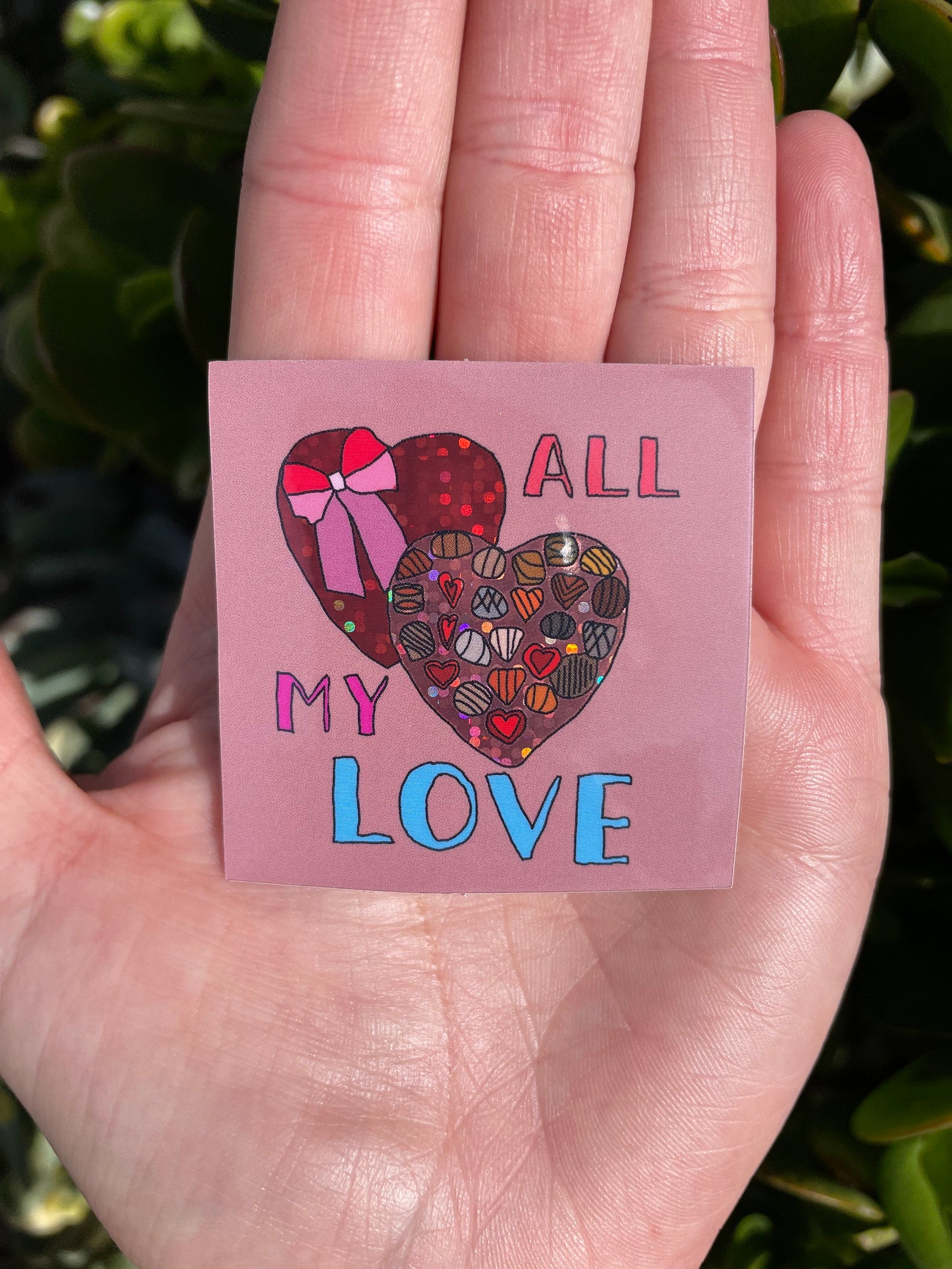 Holographic All My Love Sticker - Etsy