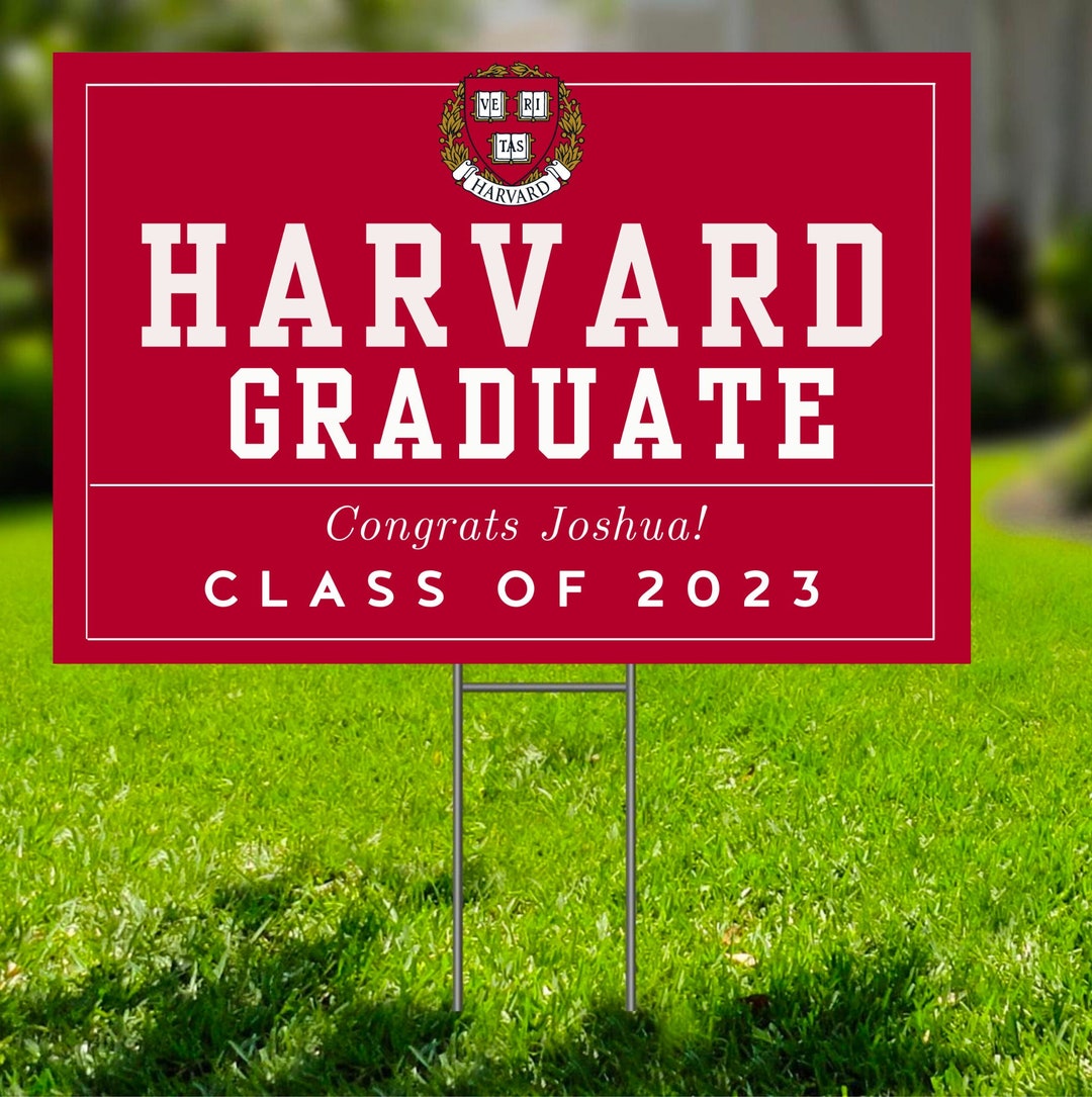 Harvard Graduation Yard Sign Custom Yard Sign Harvard Etsy