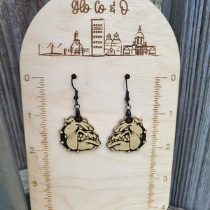Bulldog earrings, school spirit earrings, teacher earrings