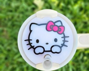 HKitty Stanley Tumbler Topper | Cup Tag | Kitty | Hello | Tumbler Topper | 30 oz H2O