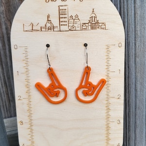Texas Longhorn Earrings, Hook Em Earrings, Univerity of Texas  Jewelry, Game Day, College Graduation Gift